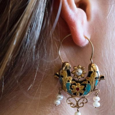 orecchino oro personalizzato porro roma